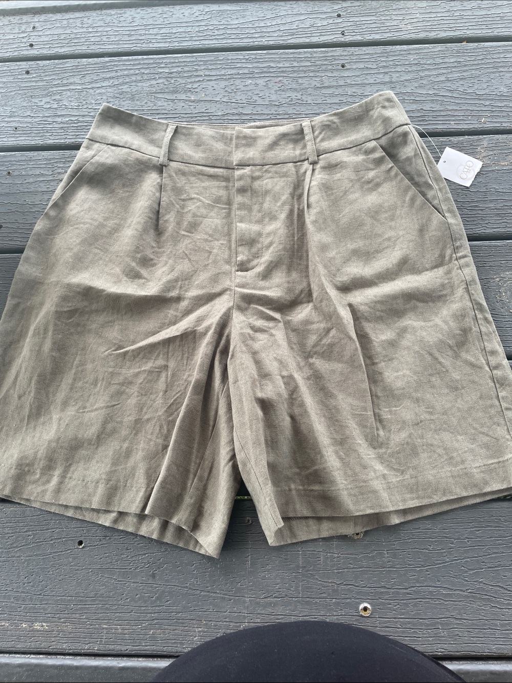 Cato Olive Green Linen-Blend Women’s Shorts